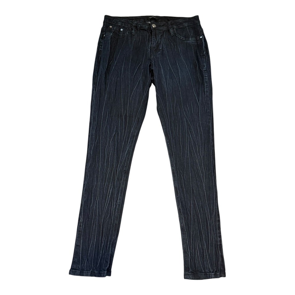 Ashley Stewart Denim Jeans Slimming Stretch Black Wash Texture Plus Size‎ 12W